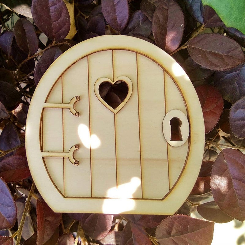 JANOU Wood Fairy Door Miniature DIY Craft Embellishments Wooden Ornaments Decoration Pack 6 Sets - Image 4